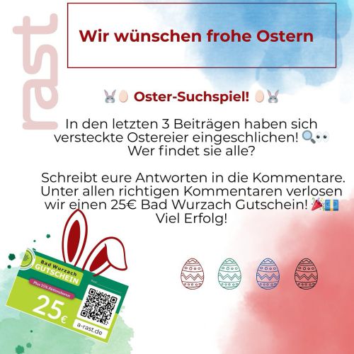 #Gewinnspiel, #Ostereiersuche, #BadWurzach, #TeamRast, #Ostern2025, #Suchspiel